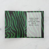 Carte Zebra Monogramme noir et vert (Intérieur)