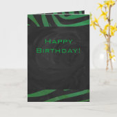 Carte Zebra Monogramme noir et vert (Fleur jaune)