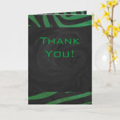 Carte Zebra Monogramme noir et vert (Fleur jaune)