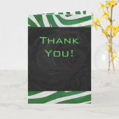 Carte Zebra Monogramme Vert et Blanc Impression (Fleur jaune)