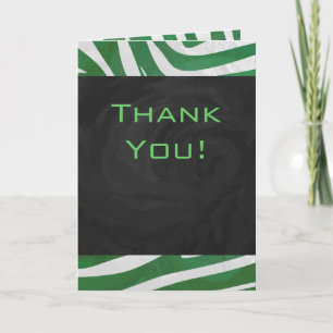 Carte Zebra Monogramme Vert et Blanc Impression