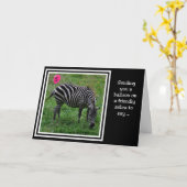 Carte Zebra Pink 5e anniversaire (Fleur jaune)