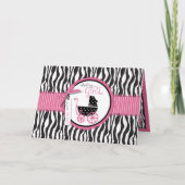 Carte Zebra Print & Baby Carriage (Devant)