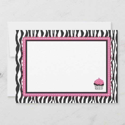 Carte Zebra Print & Cupcake Anniversaire (Dos)