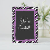 Carte Zebra Print RSVP - Violet (Debout devant)