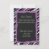 Carte Zebra Print RSVP - Violet (Dos)