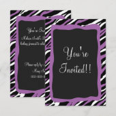 Carte Zebra Print RSVP - Violet (Devant / Derrière)