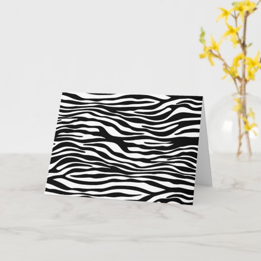 Carte Zebra Print, Zebra Stripes, Noir Et Blanc (Fleur jaune)
