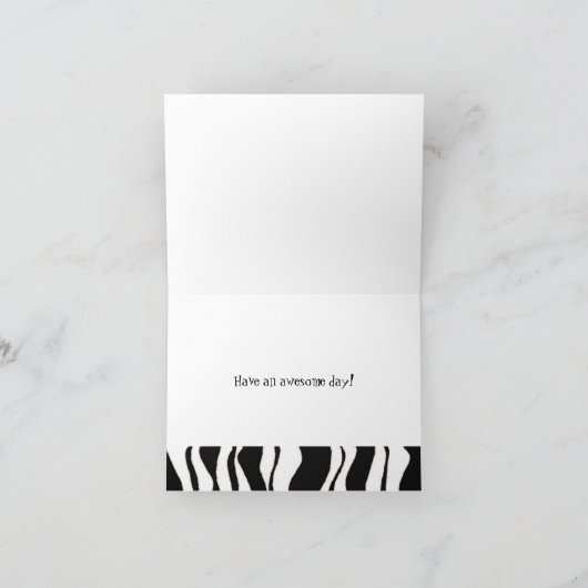 Carte Zebra Stripe With Bird and Balloons (Intérieur)