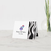 Carte Zebra Stripe With Bird and Balloons (Devant)