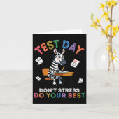 Carte Zebra Student Test Day Dont Stress Do Your Best Su (Fleur jaune)