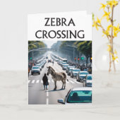 Carte Zebra traversant la route (Fleur jaune)