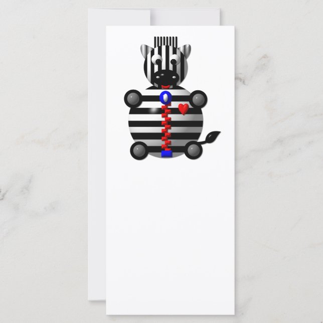 Carte Zèbre avec fermeture éclair (Devant)