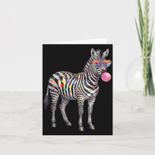 Carte Zèbre Bubble Gum Lunettes Drôles Amoureux Animaux