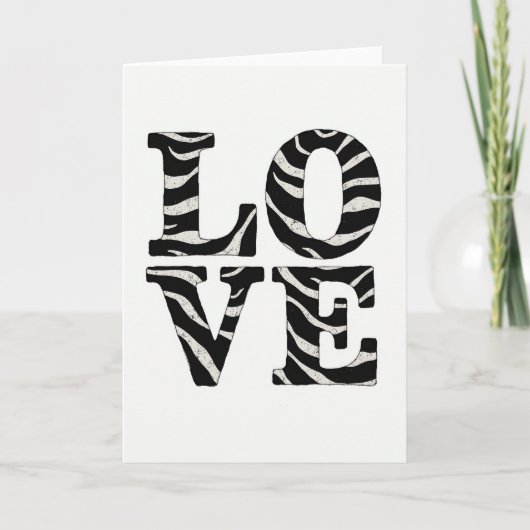 Carte Zèbre d'Amour Simple (Devant)