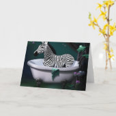 Carte Zèbre dans la baignoire (Fleur jaune)