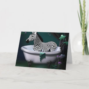 Carte Zèbre dans la baignoire