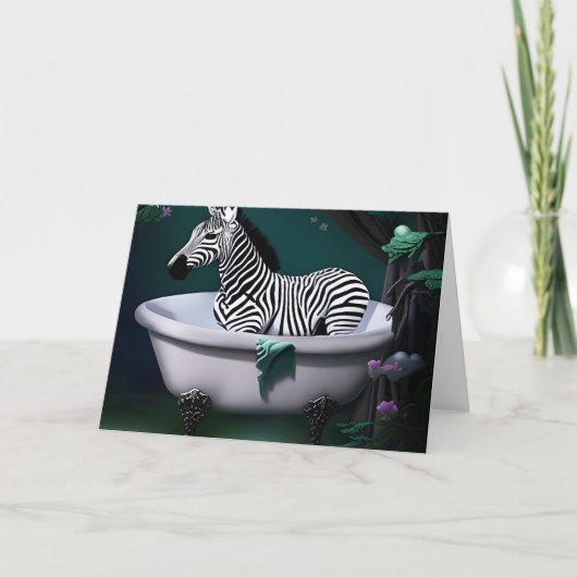 Carte Zèbre dans la baignoire (Devant)