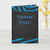 Carte Zèbre noir et bleu avec Monogramme (Fleur jaune)