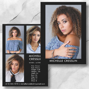 Carte Zed Comp Acteur de modèle photo 2 faces 5,5