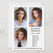 Carte Zed Comp Acteur de modèle photo 5,5x7,5 (Dos)