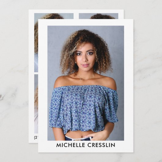 Carte Zed Comp Acteur de modèle photo 5x7 (Devant / Derrière)