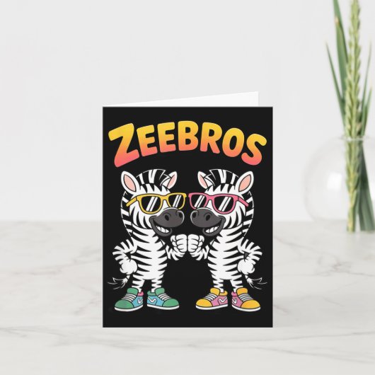 Carte Zeebros Cute Zebra Duo Design For Zebros Lovers  (Devant)