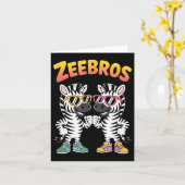 Carte Zeebros Cute Zebra Duo Design For Zebros Lovers  (Fleur jaune)