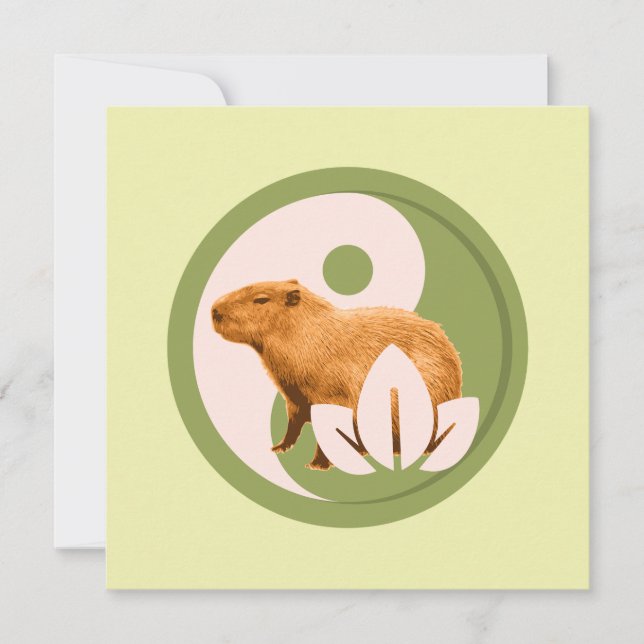 Carte Zen Capybara Yin Yang (Devant)