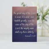 Carte Zephaniah 1:14 KJV Bible Scripture Pic Greeting (Debout devant)