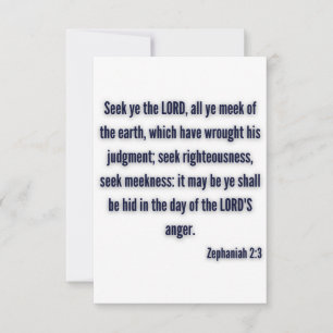 Carte Zephaniah 2:3 KJV Bible Verse Flat Salutation