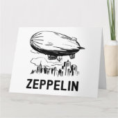 Carte Zeppelin rétro vintage - Croquis Dirigeable (Devant)