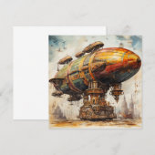 Carte Zeppelin Steampunk vintage (1) (Devant / Derrière)