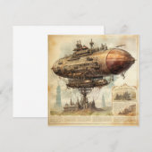 Carte Zeppelin Steampunk vintage (10) (Devant / Derrière)