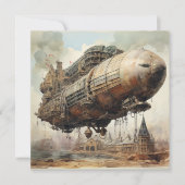 Carte Zeppelin Steampunk vintage (2) (Devant)
