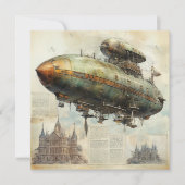 Carte Zeppelin Steampunk vintage (7) (Devant)