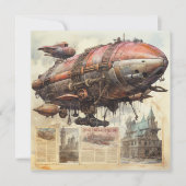 Carte Zeppelin Steampunk vintage (9) (Devant)