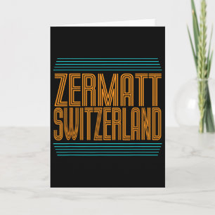 Carte Zermatt Suisse Ski alpin rétro Alpes suisses