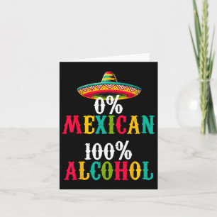 Carte Zéro % 0% Tequila sombrero Cinco De