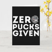 Carte Zero Pucks Given - Funny Ice Hockey Player Gift  (Fleur jaune)