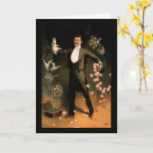 Carte Zig de Zan exécutant avec des lapins et des roses (Fleur jaune)