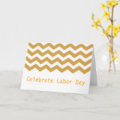 Carte Zigzag à chevron doré pour la fête du travail (Fleur jaune)
