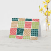 Carte Zigzag, Chevron, En vichy, Pois, Patchwork (Fleur jaune)