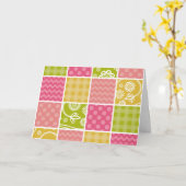 Carte Zigzag, Chevron, Pois, En vichy, Patchwork (Fleur jaune)