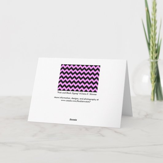 Carte Zigzag rose et noir (Dos)