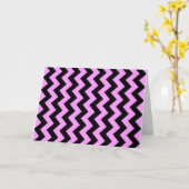 Carte Zigzag rose et noir (Fleur jaune)
