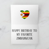 Carte Zimbabwe Drapeau patriotique (Intérieur)