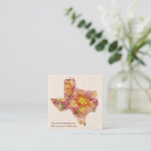 Carte Zinnia personnalisée Texas (Debout devant)