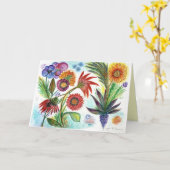 Carte Zinnias abondant (Fleur jaune)