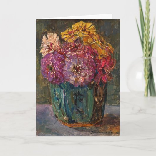 Carte Zinnias dans un pot vert | Floris Verster (Devant)